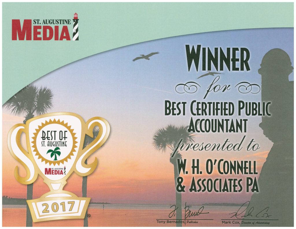 Best of St. Augustine 2017 Certifcate